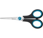 Westcott Schere Softgrip, 14 cm, rechts und links, spitze Enden, Edelstahl, blau/schwarz, Blisterpackung mit 1 Stück