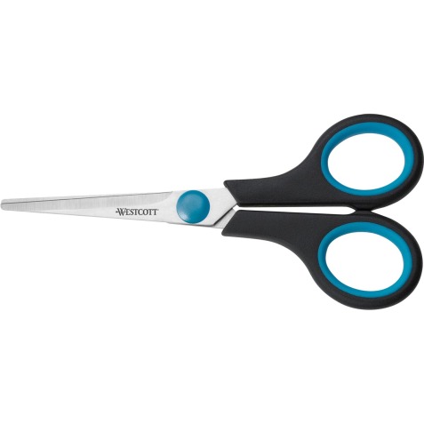 Westcott ciseaux Softgrip 14 cm, anneaux symmétriques, bleu/noir