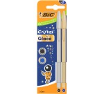 Bic Cristal Frost ballpoint pen, blister pack of 2 pieces (gold and silver)