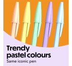 Bic balpen Cristal Medium pastel, doos van 20 stuks, assorti