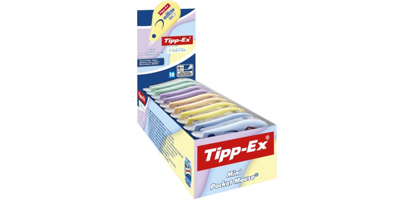 Tipp-Ex Mini Pocket Mouse Pastell, Schachtel mit 10 Stück, sortiert