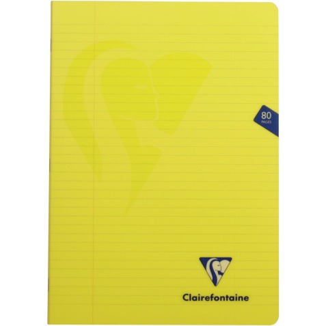 Clairefontaine schrift mimesys voor ft A4, 80 bladzijden, kaft in PP, gelijnd, geassorteerde kleuren