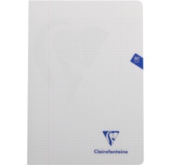 Clairefontaine cahier mimesys pour ft A4, 80 pages, couverture en PP, quadrillé 5 mm, couleurs assorties