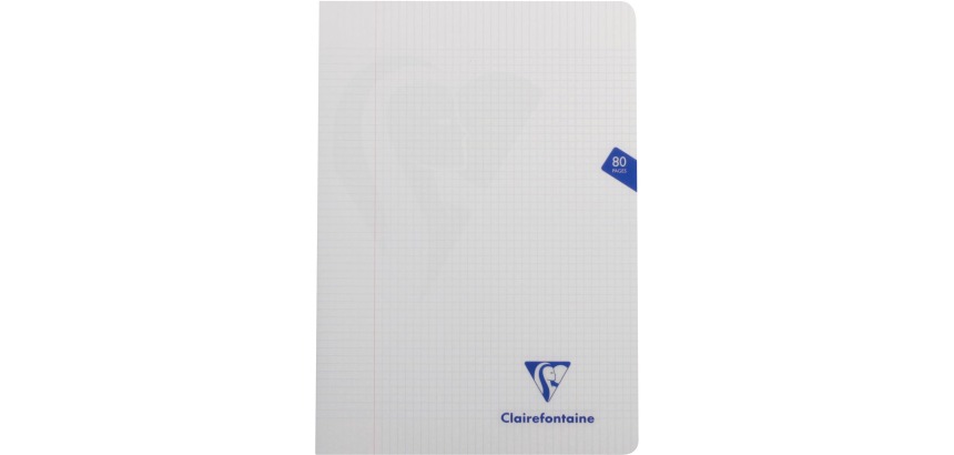 Clairefontaine cahier mimesys pour ft A4, 80 pages, couverture en PP, quadrillé 5 mm, couleurs assorties