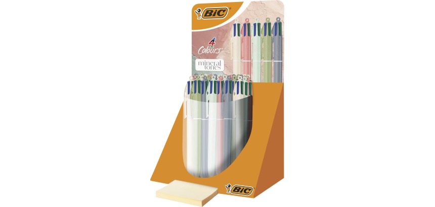 Bic 4-Color Ballpoint Pen Mineral Tones, display of 30 pieces, assorted