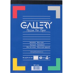 Gallery schrijfblok, ft A5, gelijnd, blok van 100 vel