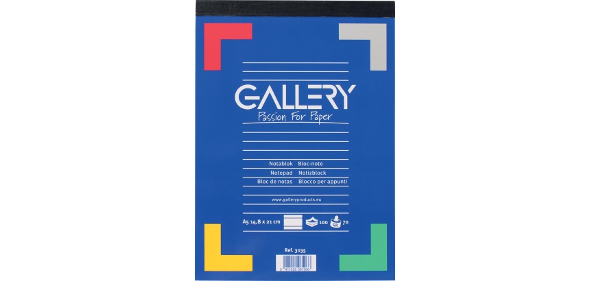 Gallery bloc de notes, ft A5, ligné