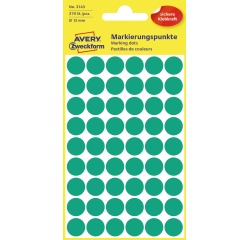 Avery 3143 round label 12mm green 270 labels