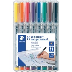 Staedtler Lumocolor 315, marqueur OHP, non permanent, 1,0 mm, box de 8 pièces en couleurs assorties