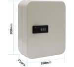 Armoire à clés avec serrure à combinaison, pour 20 clés, blanc