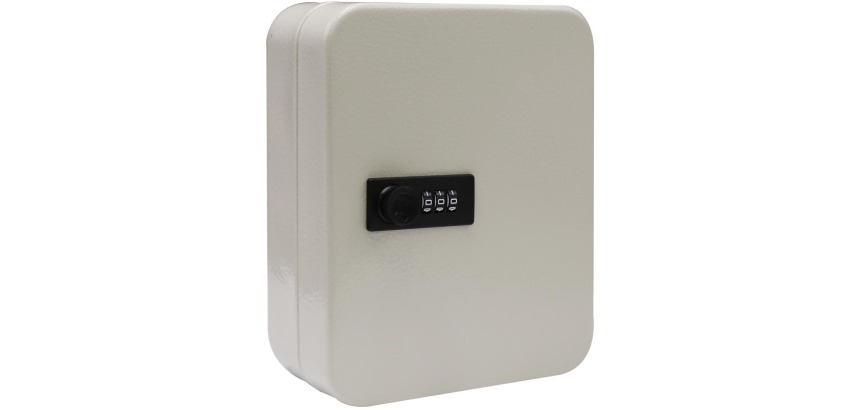 Armoire à clés avec serrure à combinaison, pour 20 clés, blanc