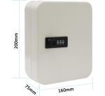 Key cabinet with combination lock, for 30 keys, white