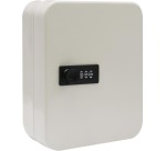 Key cabinet with combination lock, for 30 keys, white