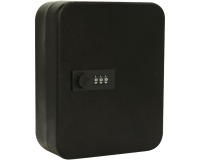 Key cabinet with combination lock, for 30 keys, black