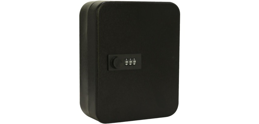 Key cabinet with combination lock, for 30 keys, black