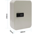 Armoire à clés avec serrure à combinaison, pour 48 clés, blanc