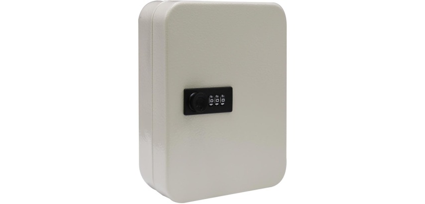 Key cabinet with combination lock, for 48 keys, white