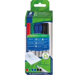 Staedtler Lumocolor 316 OHP-marqueur, non-permanent, fine, assorti, étui de 6 pièces
