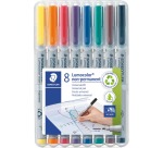 Staedtler Lumocolor 316, OHP marker, non-permanent, 0.6 mm, box of 8 pieces in assorted colors