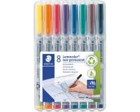 Staedtler Lumocolor 316, marqueur OHP, non permanent, 0,6 mm, box de 8 pièces en couleurs assorties
