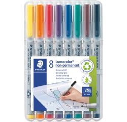 Staedtler Lumocolor 316, marqueur OHP, non permanent, 0,6 mm, box de 8 pièces en couleurs assorties
