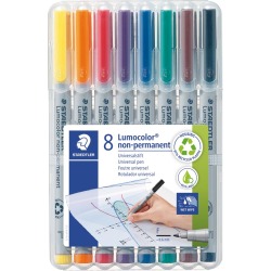 Staedtler Lumocolor 316, marqueur OHP, non permanent, 0,6 mm, box de 8 pièces en couleurs assorties