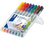Staedtler Lumocolor 316, OHP marker, non-permanent, 0.6 mm, box of 8 pieces in assorted colors