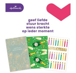 Wenskaart Hallmark navulset felicitatie 6 kaarten