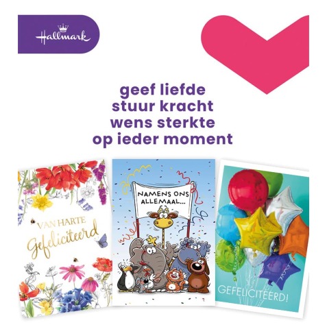 Hallmark set wenskaarten, A4 felicitatie, pak van 8 stuks