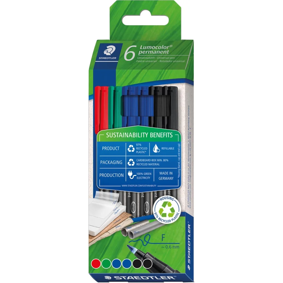 Crayon marqueur permanent Staedtler Lumocolor® Glasochrom pointe ogice 4,5  mm sur