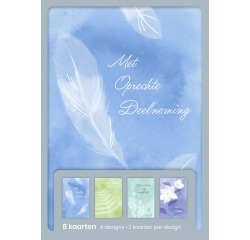 Hallmark cartes de souhaits, avec sincères condoléances (NL), blister de 8 pièces