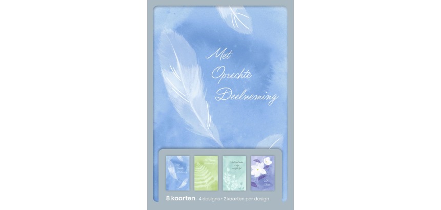 Hallmark cartes de souhaits, avec sincères condoléances (NL), blister de 8 pièces