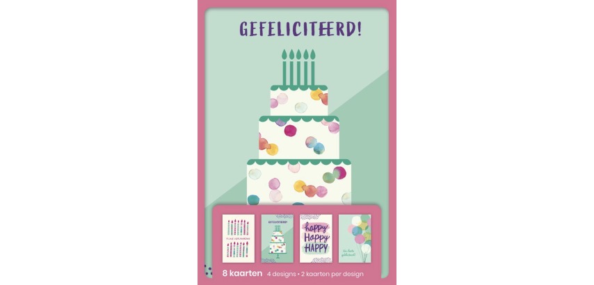 Hallmark greeting cards, congratulations (NL), pack of 8 pieces