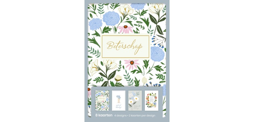 Hallmark greeting cards, get well soon (NL), blister pack of 8 pieces