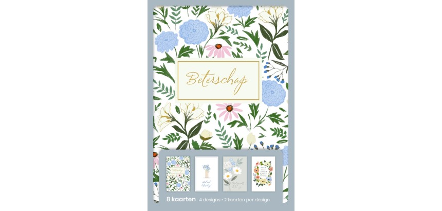 Hallmark cartes de souhaits, prompt rétablissement (NL), blister de 8 pièces