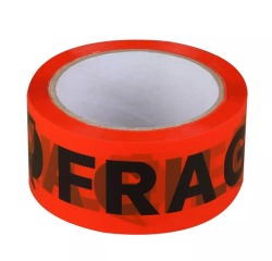 Verpakkingstape fragile breekbaar, ft 50 mm x 66 m, oranje