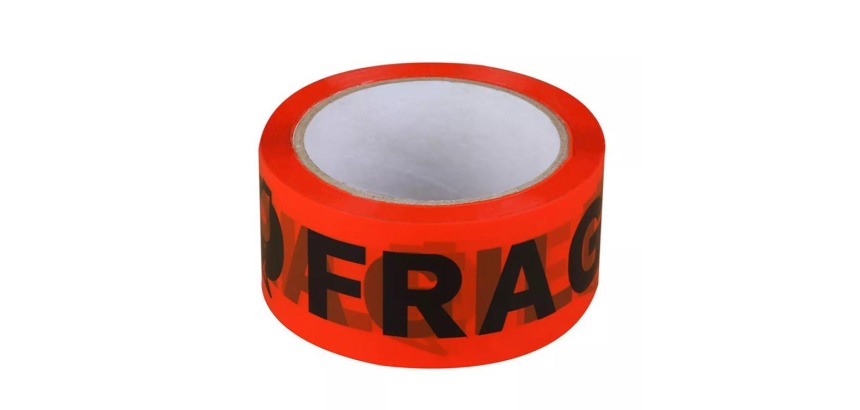 Fragile packing tape, ft 50 mm x 66 m, orange