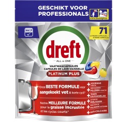 Dreft Pro Platinum Plus tablettes pour lave-vaisselle, Lemon, paquet de 71 capsules