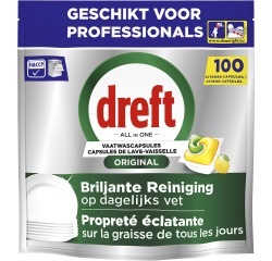 Dreft Pro Original tablettes pour lave-vaisselle, Lemon, paquet de 100 capsules