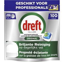 Dreft Pro Original tablettes pour lave-vaisselle, Regular, paquet de 100 capsules