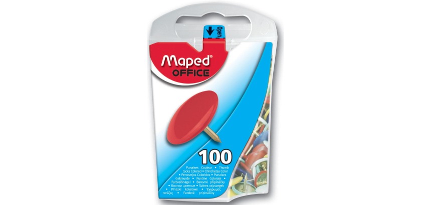 Maped punaises assortiment, boîte de 100 pièces