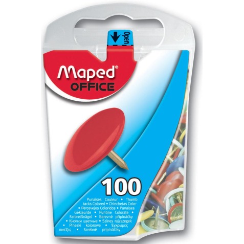 Maped punaises assortiment, boîte de 100 pièces