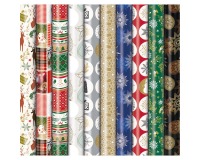 Geschenkpapier Kerst Premium, 70 cm x 2 m, geassorteerde kleuren