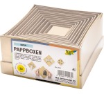 Folia boîtes pour décoration, carrées, en carton, paquet de 12 pièces en tailles assorties, brun