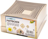 Folia boîtes pour décoration, carrées, en carton, paquet de 12 pièces en tailles assorties, brun