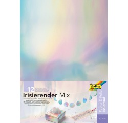 Folia papier irisé, paquet de 12 feuilles