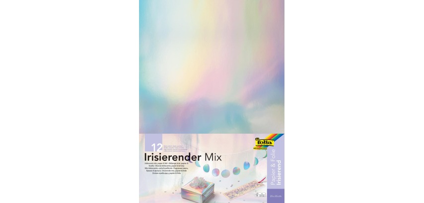 Folia irisierendes Papier, Packung mit 12 Blättern