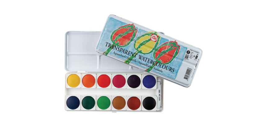 Talens aquarelle, boîte de 12 godets