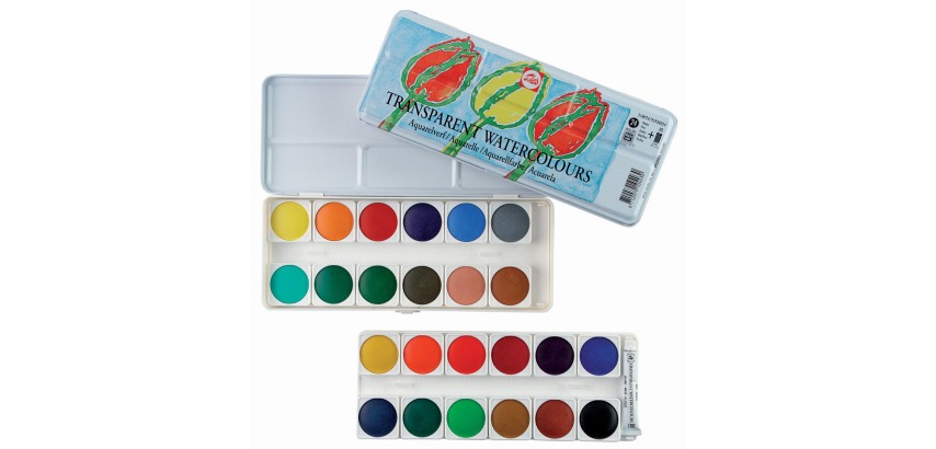 Talens aquarelverf, doos met 24 napjes
