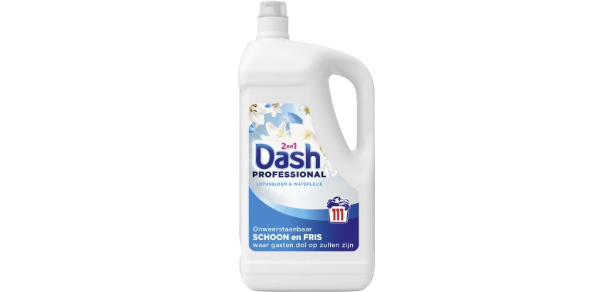 Dash Professional 2 in 1 Formula Lotusbloem & Waterlelie wasmiddel, fles van 4,995 liter, 111 wasbeurten